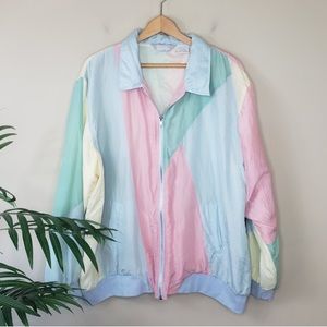 Vintage Blair Silk Colorblock Pastel Jacket